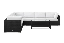 Comfort Garden Bahamas utendørs hjørnesofa 7-seters vendbar og bord med hylle