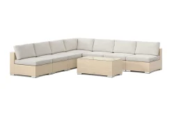 Comfort Garden Bahamas utendørs hjørnesofa 7-seters vendbar med åpen avslutning og bord