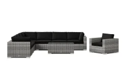 Comfort Garden Bahamas utendørs hjørnesofa 8-seters vendbar med lenestol og bord
