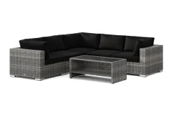 Comfort Garden Bahamas utendørs hjørnesofa 5-seters vendbar og bord med hylle