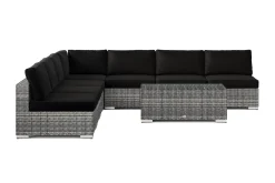 Comfort Garden Veranda & Terrasse-Bahamas utendørs hjørnesofa 7-seters vendbar med åpen avslutning og bord