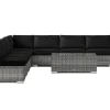Comfort Garden Bahamas utendørs hjørnesofa 5-seters vendbar med åpen avslutning og bord