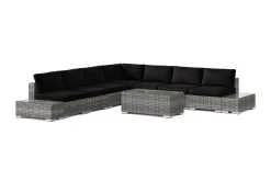 Comfort Garden Bahamas utendørs hjørnesofa 5-seters vendbar med åpen avslutning og bord