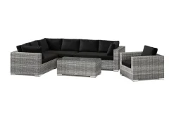 Comfort Garden Bahamas utendørs L-sofa høyre 7-seters med lenestol og bord