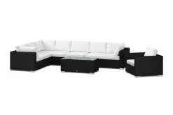 Comfort Garden Veranda & Terrasse|Loungesett-Bahamas utendørs L-sofa høyre 8-seters med lenestol og bord