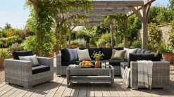 Comfort Garden Bahamas utendørs L-sofa venstre 7-seters med lenestol og bord med hylle
