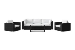 Comfort Garden Bahamas utendørs sofagruppe 5-seters med to lenestoler og bord med hylle