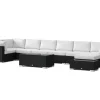 Comfort Garden Bahamas utendørs U-sofa 8-seters vendbar divan med åpen avslutning og bord