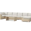 Comfort Garden Loungesett|Loungesett-Bahamas utendørs U-sofa 8-seters vendbar divan med åpen avslutning og bord med hylle