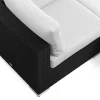 Comfort Garden Bahamas utendørs U-sofa 8-seters vendbar divan med åpen avslutning og bord med hylle