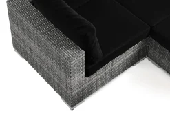 Comfort Garden Bahamas utendørs U-sofa 7-seters vendbar divan med åpen avslutning og bord med hylle