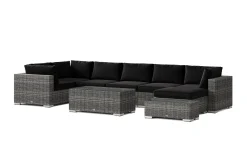 Comfort Garden Veranda & Terrasse|Loungemøbler Salg-Bahamas utendørs U-sofa 7-seters vendbar divan med åpen avslutning og bord