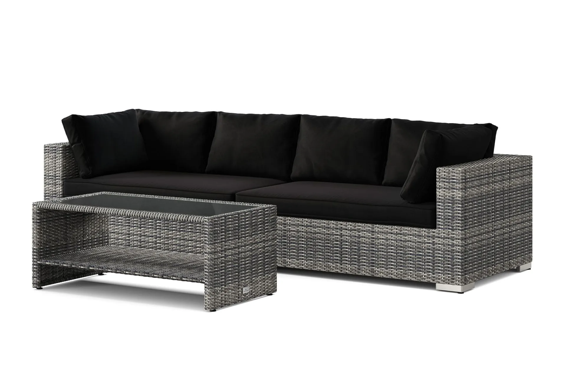 Comfort Garden Bahamas utesofa 4-seters med bord og hylle