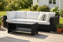Comfort Garden Bahamas utesofa 3-seters med bord og hylle