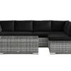 Comfort Garden Veranda & Terrasse-Bahamas utesofa 5-seters vendbar sjeselong med avslutning og bord