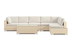 Comfort Garden Bahamas utesofa 6-seters vendbar sjeselong med avslutning og bord