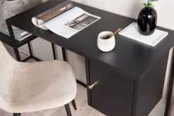 Venture Home Kontorbord-Bakal Skrivebord 95 cm med Oppbevaring Skap Svart