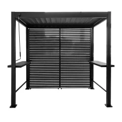 Byggesett Uterom|Lagringshus & Boder-Bakvegg til paviljong HOME4YOU Mirador Bbq Mørk grå
