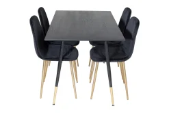 Venture Home Balisa Spisegruppe 120 cm inkl. 4 Pontus Fløyelsstoler