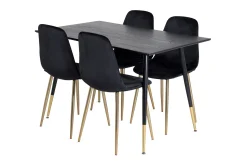 Venture Home Balisa Spisegruppe 120 cm inkl. 4 Pontus Fløyelsstoler