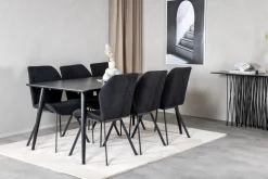 Venture Home Spisegrupper-Balisa Spisegruppe 180 cm inkl. 6 Sumoas Stoler Svart