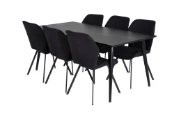 Venture Home Spisegrupper-Balisa Spisegruppe 180 cm inkl. 6 Sumoas Stoler Svart