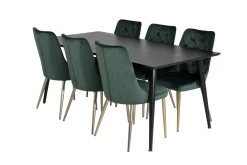 Venture Home Spisegrupper-Balisa Spisegruppe 180 cm inkl. 6 Valerie Lyx Stoler Svart