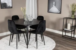 Venture Home Spisegrupper-Balisa Spisegruppe 115 cm Rund inkl. 4 Ypas Stoler Svart