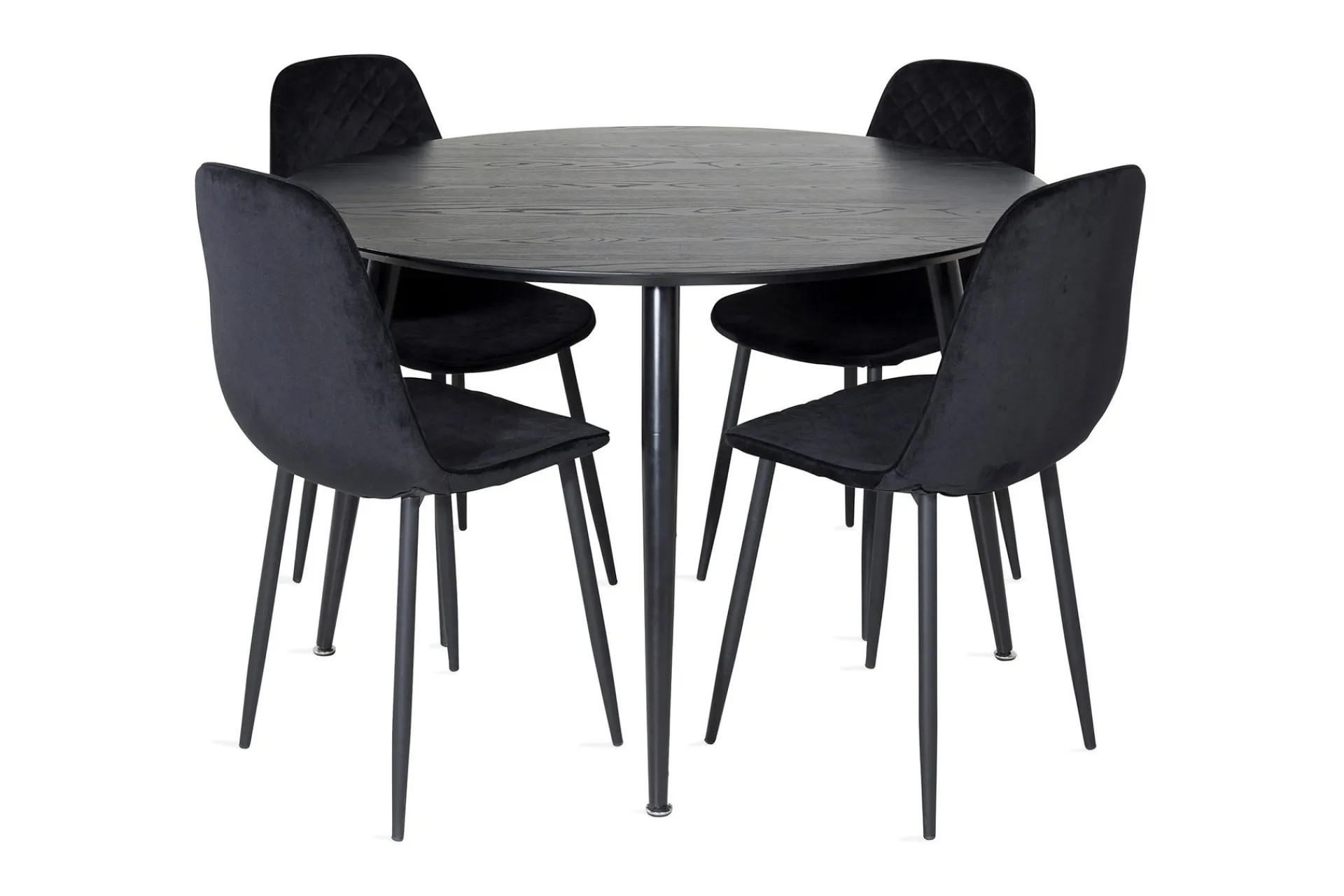 Venture Home Spisegrupper-Balisa Spisegruppe 115 cm Rund inkl. 4 Ypas Stoler Svart