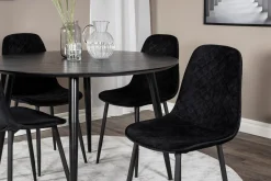 Venture Home Spisegrupper-Balisa Spisegruppe 115 cm Rund inkl. 4 Ypas Stoler Svart