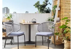 Cafesett|Balkonggrupper-Balkongsett grå/svart PALMI Grey