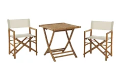 Cafesett|Balkonggrupper-Balkongsett Hvit/ beige MOLISE / SPELLO Tre/Natur
