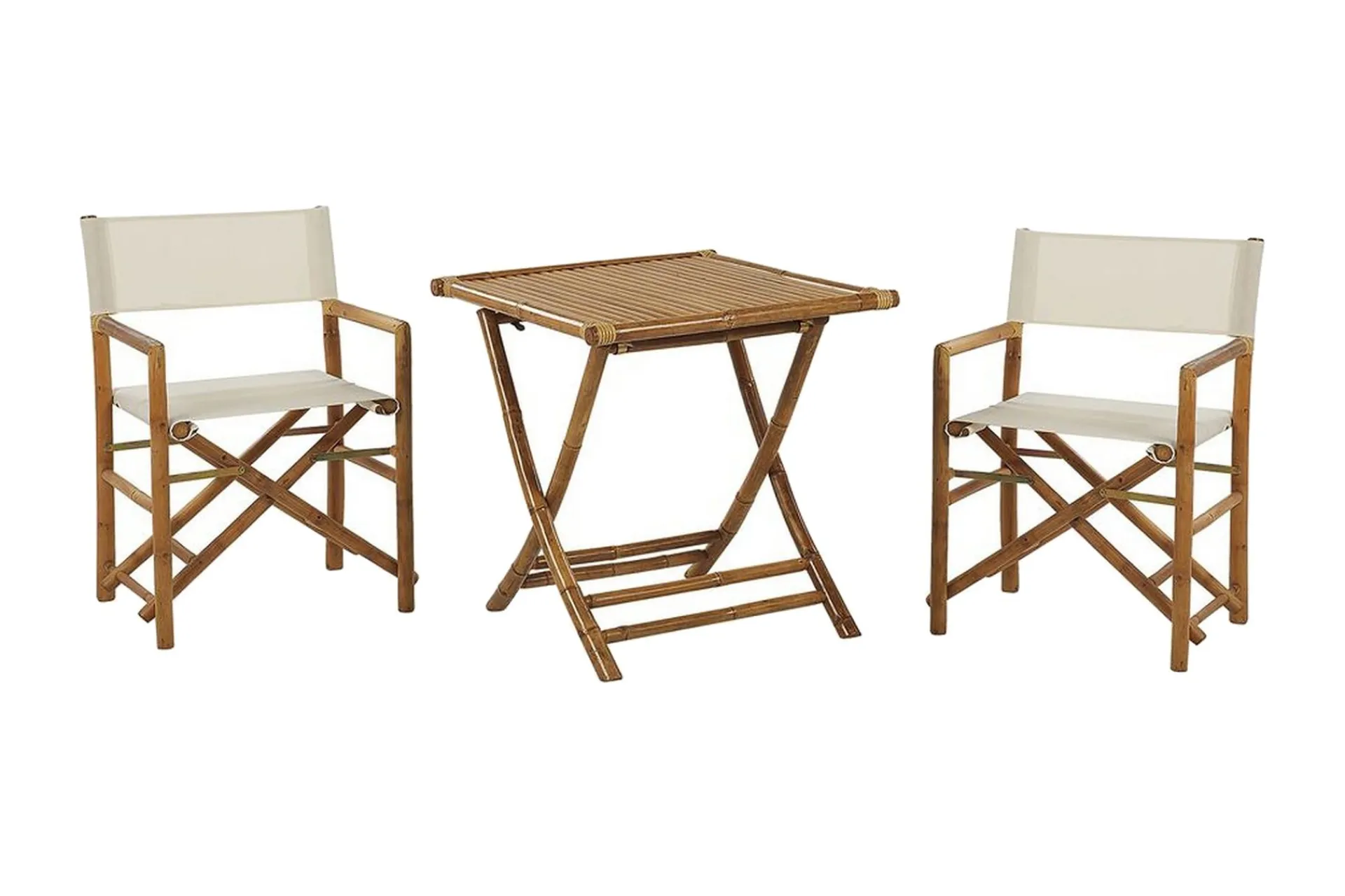 Cafesett|Balkonggrupper-Balkongsett Hvit/ beige MOLISE / SPELLO Tre/Natur