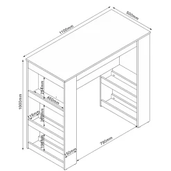 Vintilbehør|Barmøbler-Barbord HOME4YOU Hannes 110x50x100 cm Rustikk melamin rustikk brun