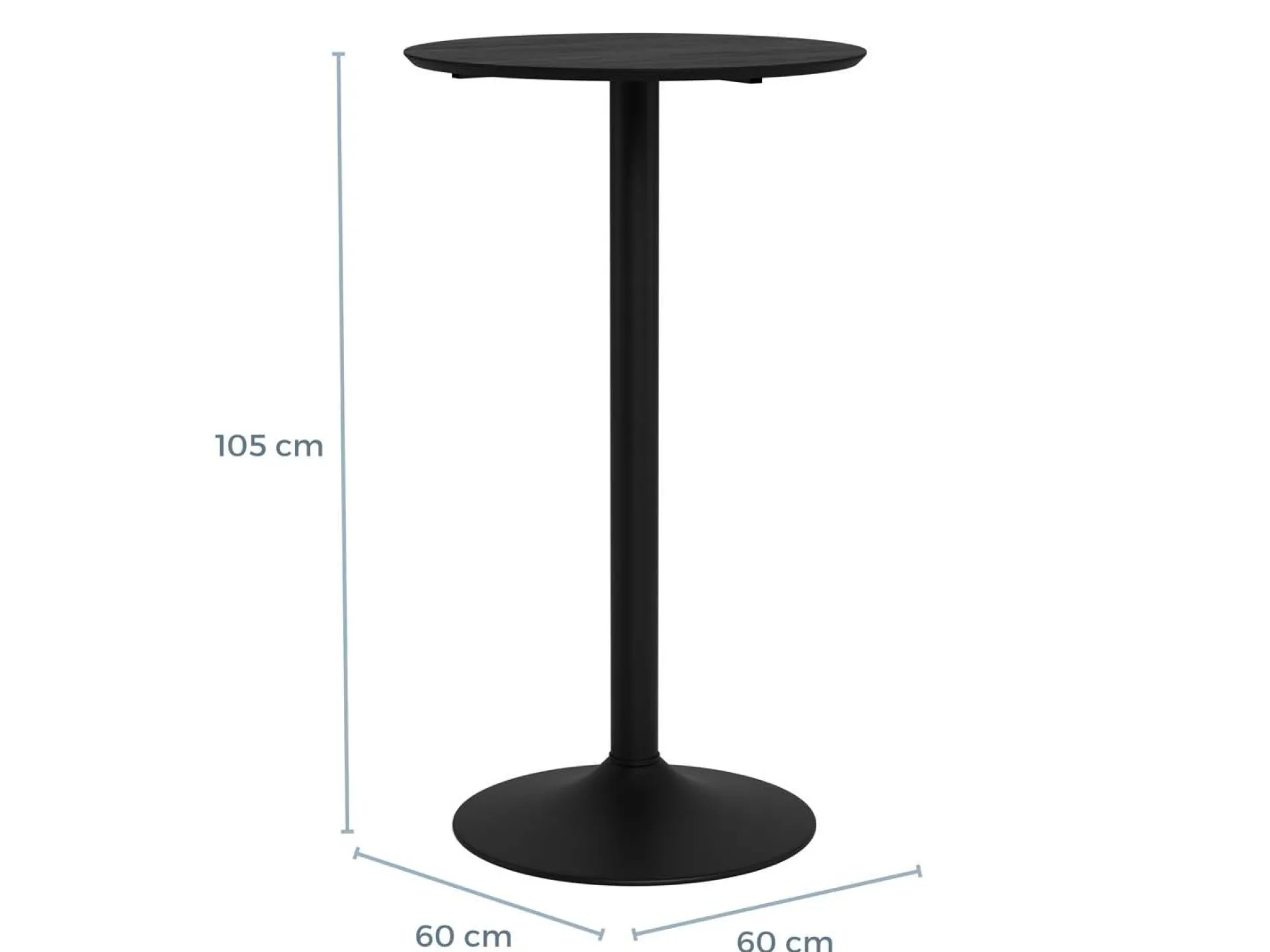 Barmøbler-Barbord HOME4YOU Ibiza D60x105 cm svart ask