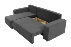 Sofa Med Sjeselong-Barile Sofa med Divan 3-seter Grey