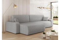 Sofa Med Sjeselong-Barile Sofa med Divan 3-seter Lysegrå