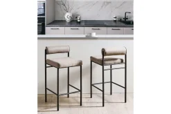Barmøbler|Barstoler-Barstol Amaya sett med 2 Beige,Svart
