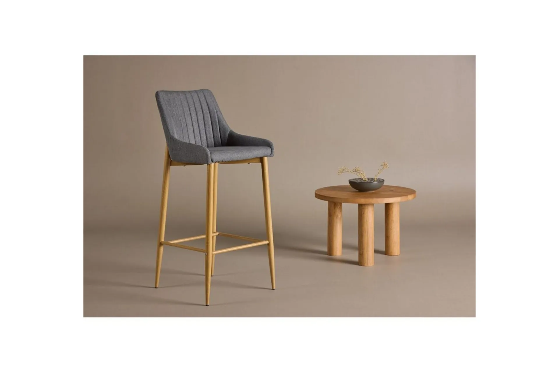 Venture Home Barstoler-Barstol Plaza 2-pack Natur/Mørkgrå Mørkegrå