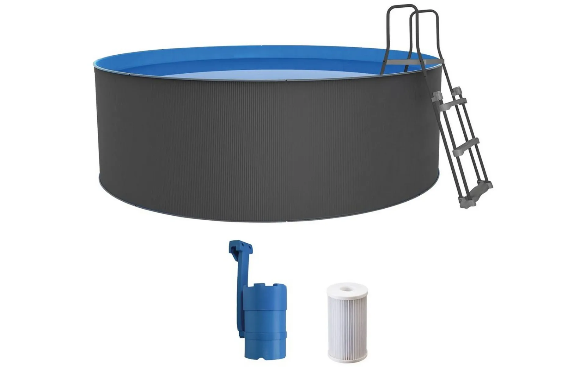 Swim & Fun Basseng Stål Santorini rundt Ø350 x 90 cm