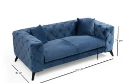 Manor House 2 Seter Sofa|Velour Sofa & Fløyel Sofa-Beachport 2-seters Sofa Blå