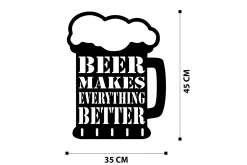 Skilt-Beer Metal Decor Veggdekor Svart