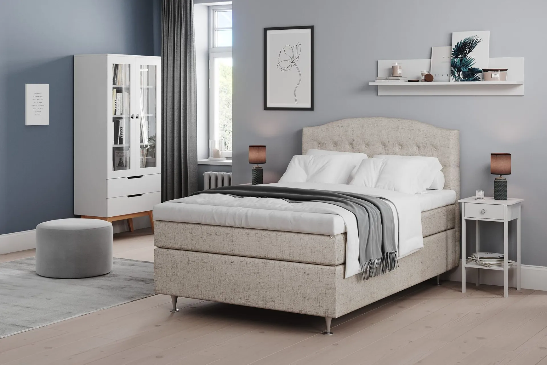 Drömvik Kontinentalsenger-Belda Kontinentalseng 140x200 Medium Beige