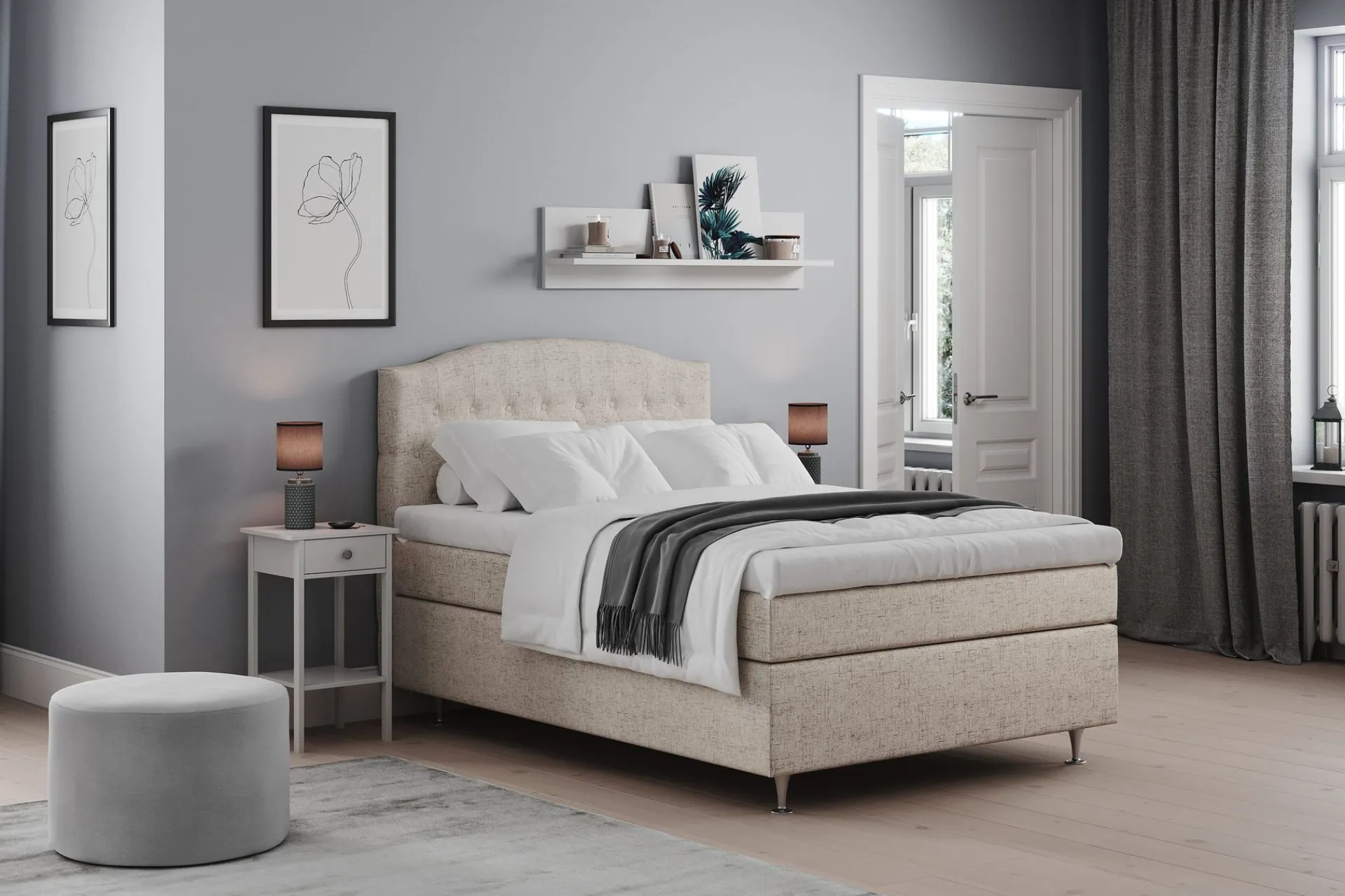 Drömvik Kontinentalsenger-Belda Kontinentalseng 140x200 Medium Beige
