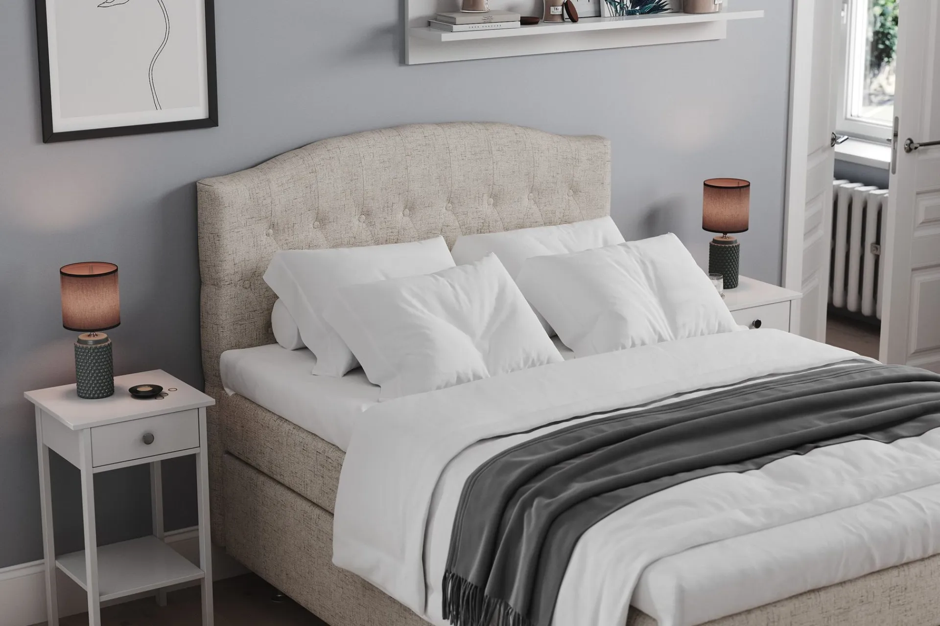 Drömvik Kontinentalsenger-Belda Kontinentalseng 140x200 Medium Beige