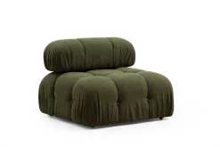 Andrarum Sofa Med Sjeselong-Belgin Boblende Divansofa 3-seter 288 cm Grønn