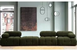 Andrarum Sofa Med Sjeselong-Belgin Boblende Divansofa 3-seter 288 cm Grønn