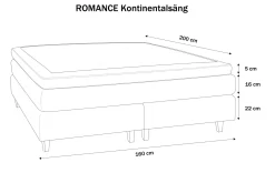 Kontinentalsenger|Komplett Sengepakke-Belinda Sengepakke 160x200 Grey
