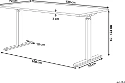 Kontorbord-Belluton Skrivebord 130 cm Elektriskt Justerbart Grey