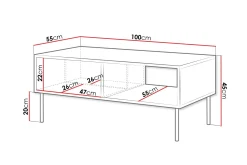 Sofabord-Belonger Sofabord 100 cm Svart